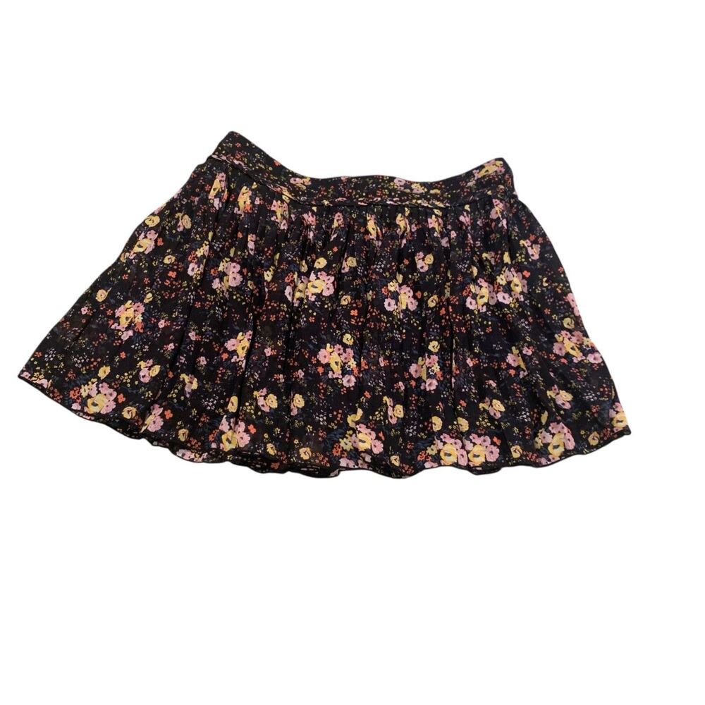 American Eagle Womens Black Floral Tiered Mini Fairy Grunge Skirt 6 Boho Travel